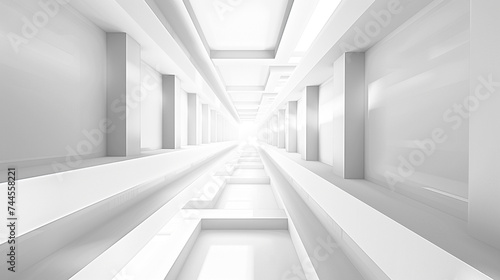 white   grey abstract perspective background. Generative AI