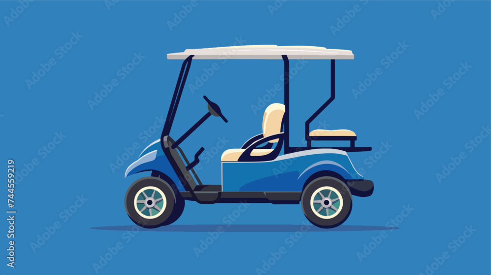 golf cart flat icon cartoon vector illustration