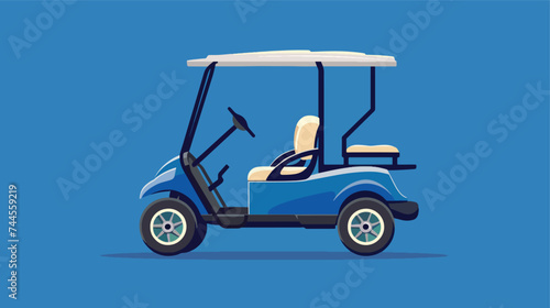 golf cart flat icon cartoon vector illustration