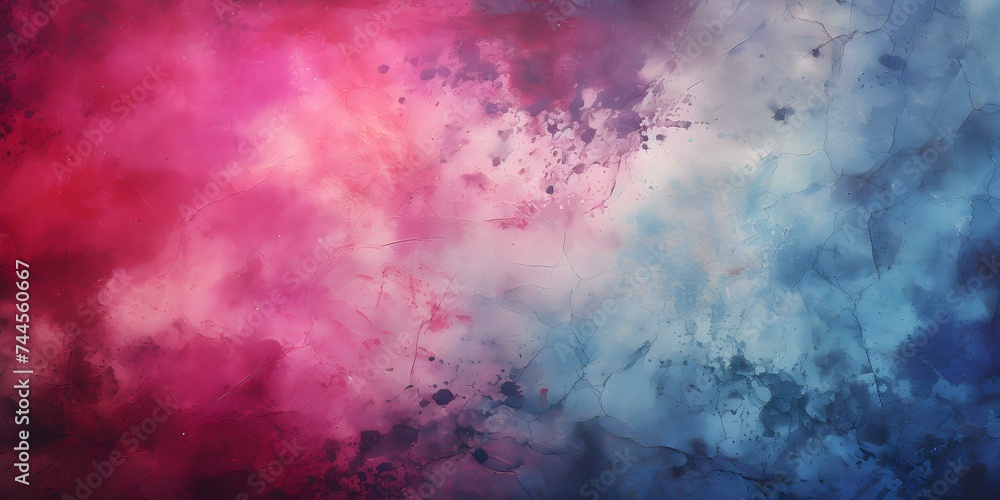 Obraz premium Grunge Fusion: Vintage-Inspired Poster Background with Dark Blue and Neon Pink. Concept Vintage Posters, Grunge Aesthetic, Dark Blue Theme, Neon Pink Accents