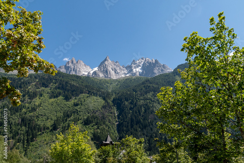 View of the Aiguilles of Chamonix (
