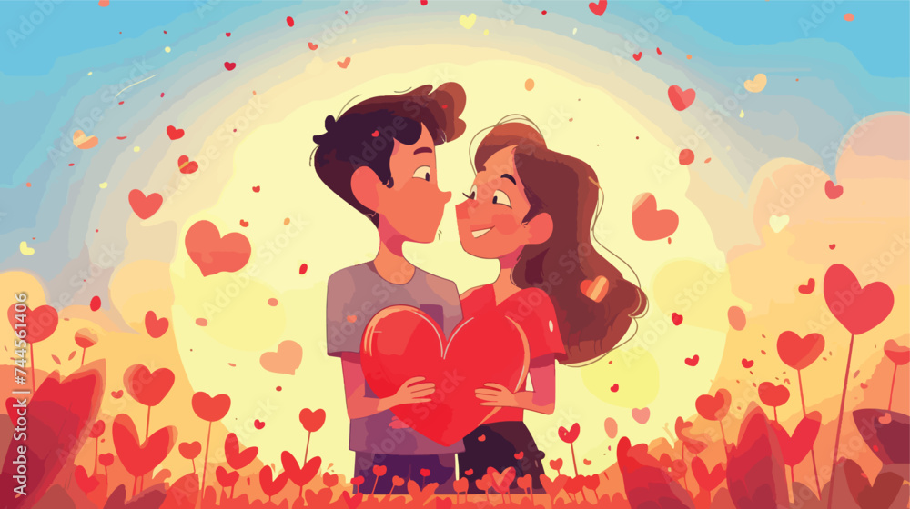 Love is a life of humans... cartoon vector illustration