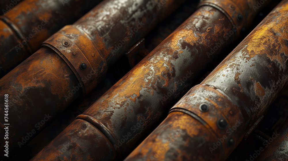 Textured Close-Up of Rusted Industrial Pipes Textured Close-Up of Rusted Industrial Pipes