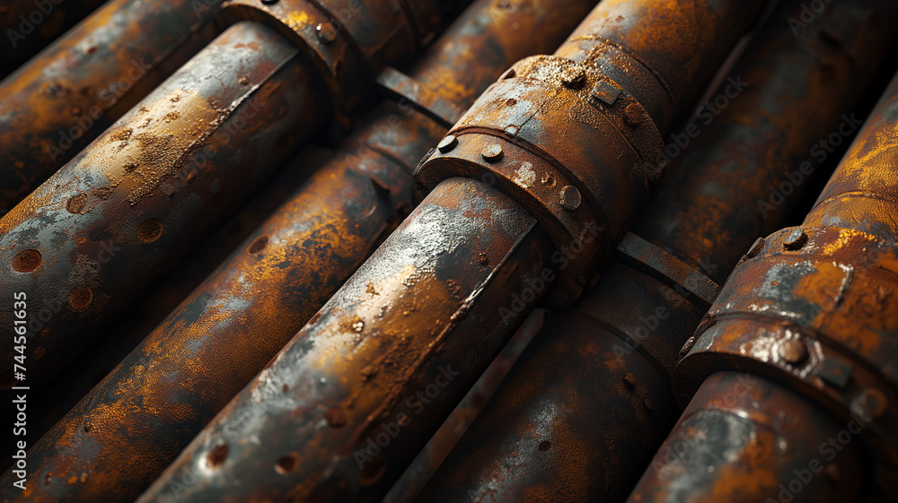 Textured Close-Up of Rusted Industrial Pipes Textured Close-Up of Rusted Industrial Pipes