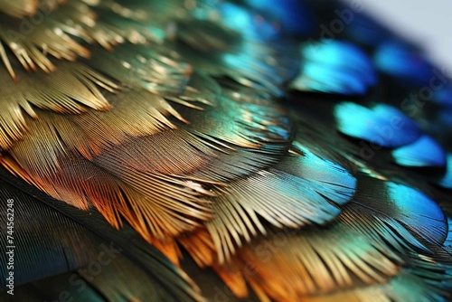 Macro of the metallic sheen on a starling feather