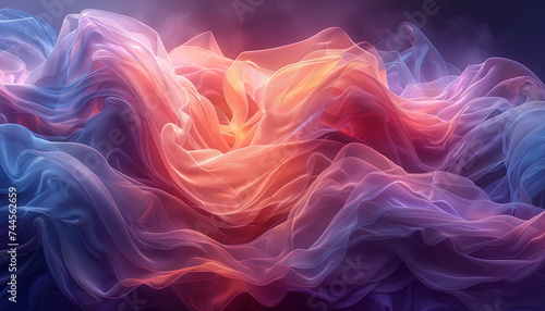 Abstract fractal background with waves. Created with Ai