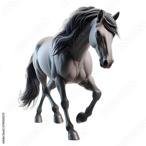 3D horse Isolated on white background. 