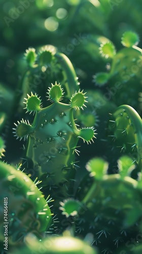 Serene Succulence: Cactus close-up radiates serenity and natural beauty.