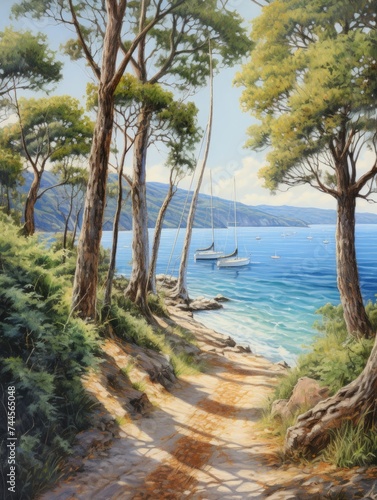 Path Leading to Beach Painting. Printable Wall Art.