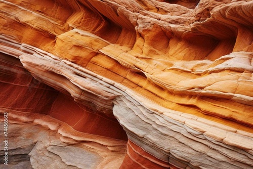 Sandstone layers in various shades of orange