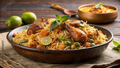 Chicken Biryani with Basmati Rice and Vegetables, ramadan food photo