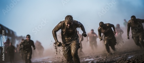 Support for mud race participants to achieve a breakthrough.
