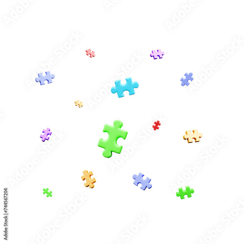 Realistic world autism awareness day 3d illustration or world autism awareness day 3d icon 