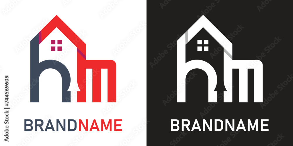 Letter hm home logo design template Letter hm home logo design template