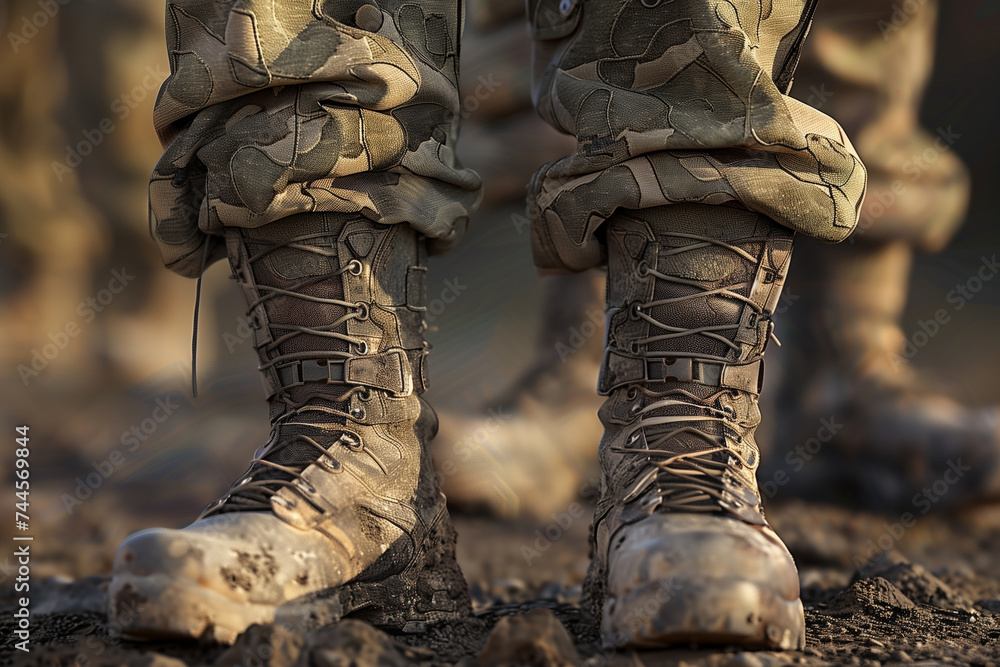 Close up of soldier legs