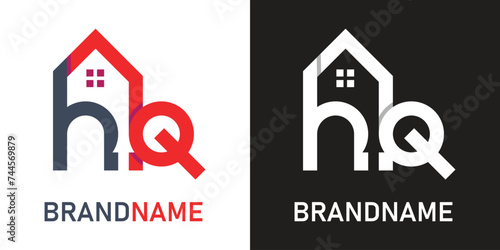 Letter hq home logo design template photo