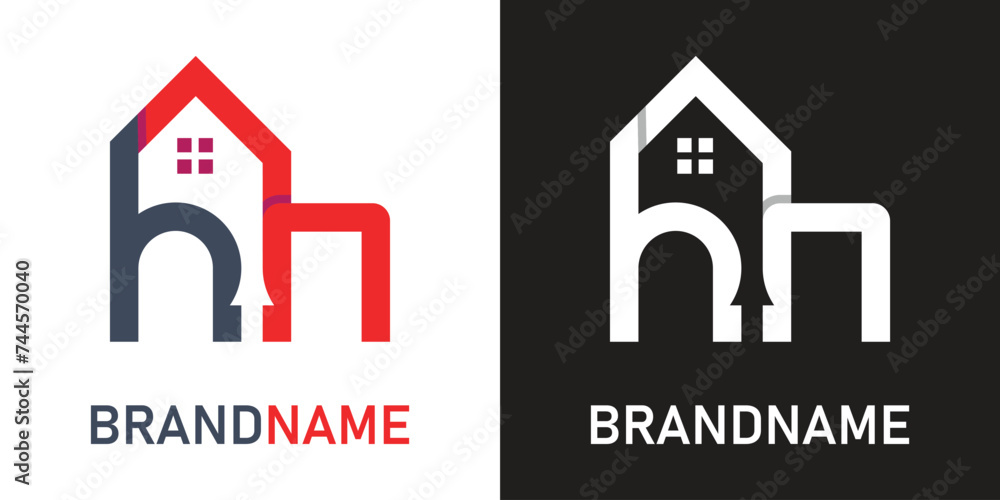 Letter hn home logo design template Letter hn home logo design template