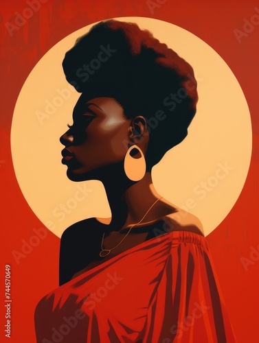 A Woman in a Red Dress. Printable Wall Art.