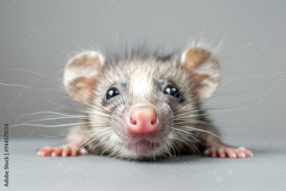 Opossum on a white background Opossum on a white background