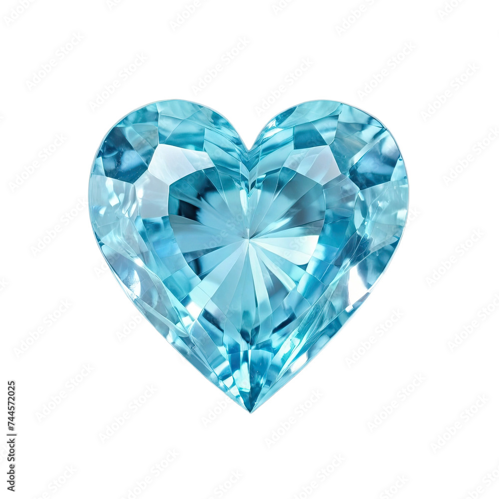 An aquamarine heart on a white background.