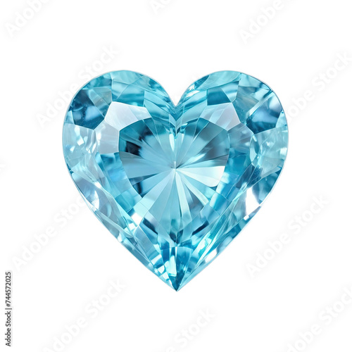 An aquamarine heart on a white background.