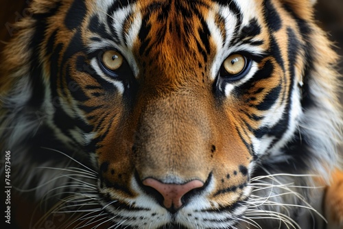 Portrait of bengal tiger  closeup