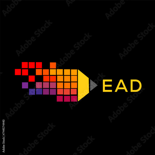 EAD Letter logo design template vector. EAD Business abstract connection vector logo. EAD icon circle logotype.

