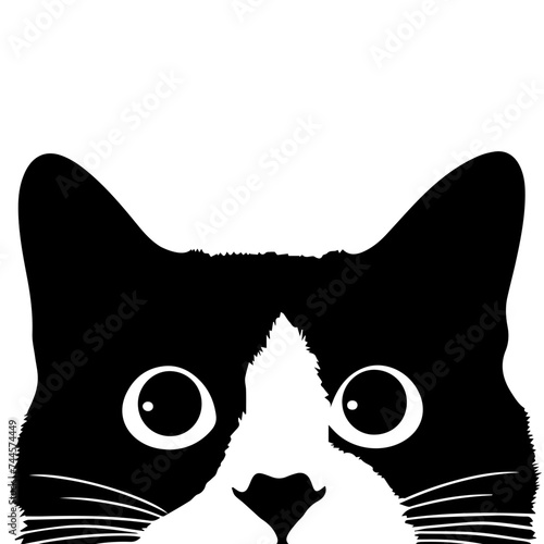 Cat peeking vector transparent background PNG clipart