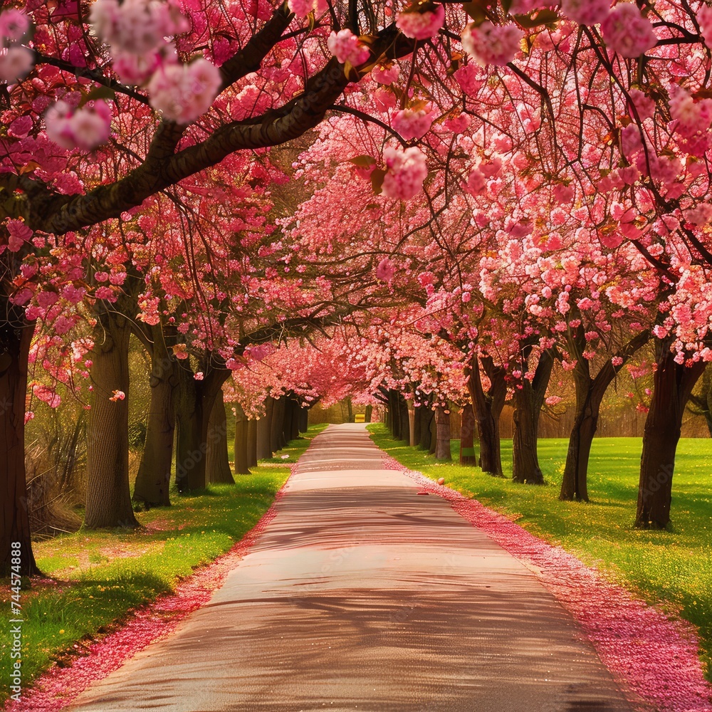 Naklejka premium Beautiful Blossom Trees Bedroom Wallpaper, Interior Wall Art Decoration, Decorative Home Walls Pattern