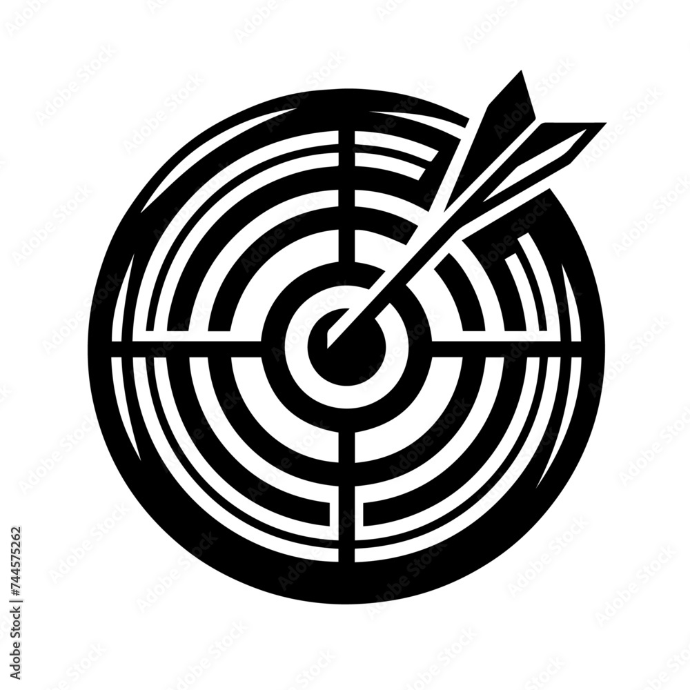 target and arrow vector on white background target and arrow vector on white background
