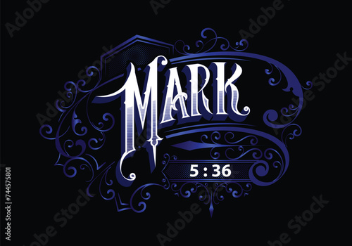 MARK 5 36 bible quote lettering custom design