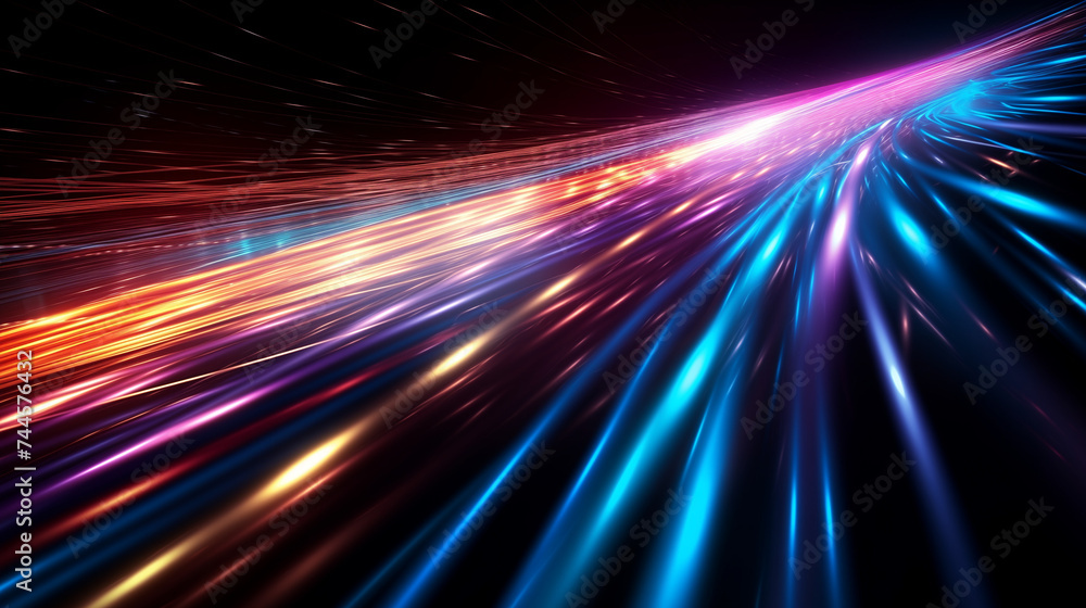 optical data concept. high speed internet concept. fast moving illustration. abstract background of light