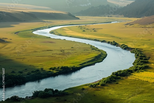 A meandering river reflects the journey of love, flowing toward an endless horizon of devotion.