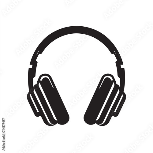 Headphone Icon Syombl in flat style. Vector illustration.