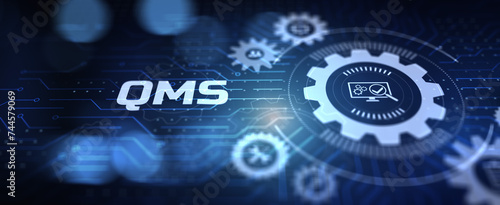 Quality management system certification standards assurance business technology concept.