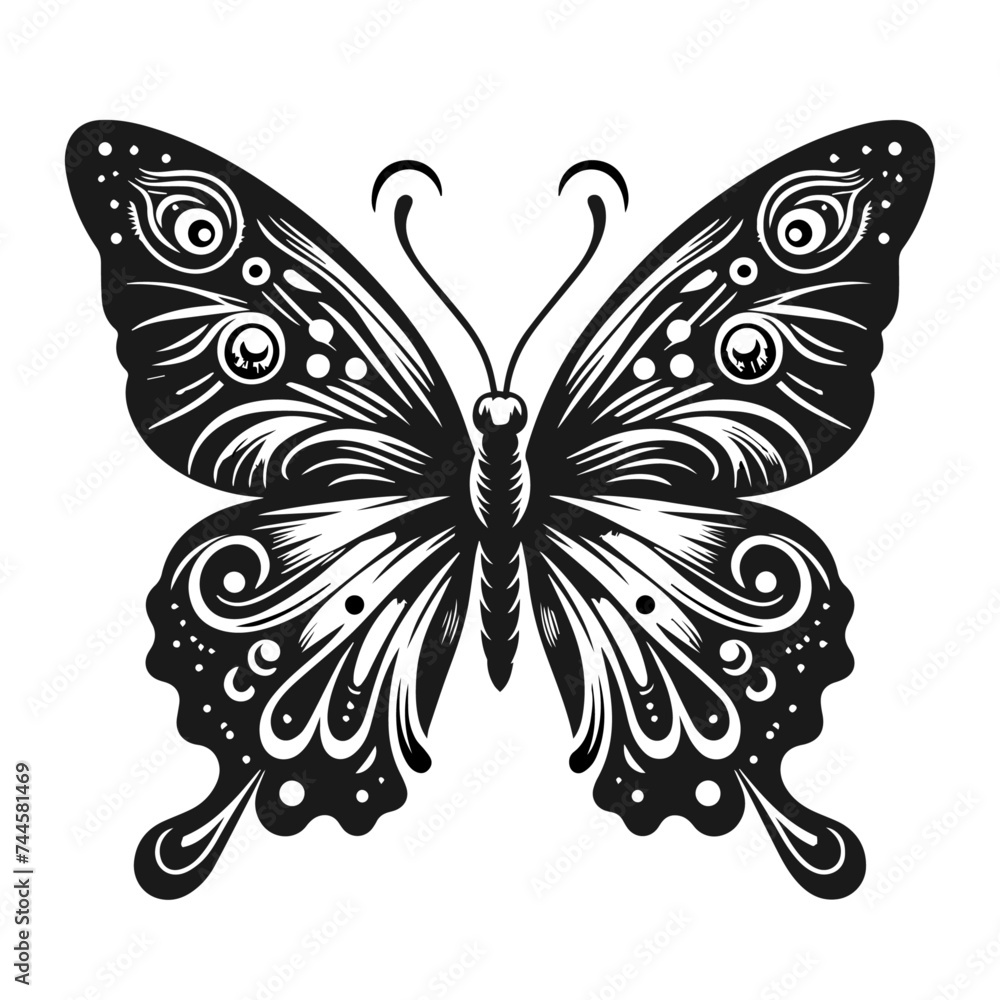 black and white butterfly Vector black and white butterfly Vector