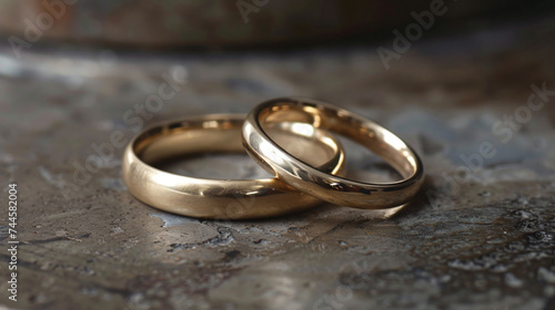 Simple traditional curved gold wedding ring.