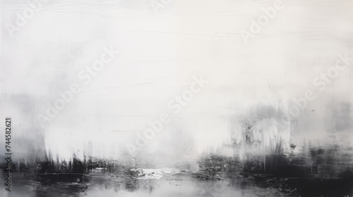 Abstract painting in black and silver , modern decoration