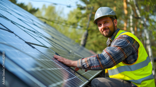 Solar Energy Professional at Work © Andrii 