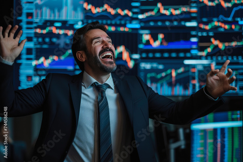 Successful Businessman Analyzing Stock Market Trends