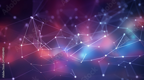 Abstract technology background with connecting dots and lines,Abstract Neon light background with technology network line connect dot background,Global networking 