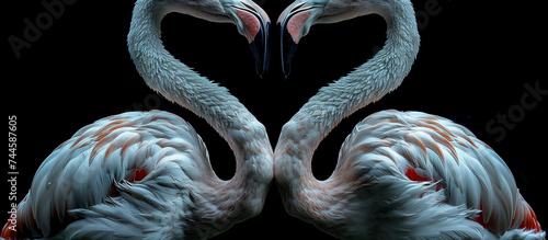 close up of a pink flamingo