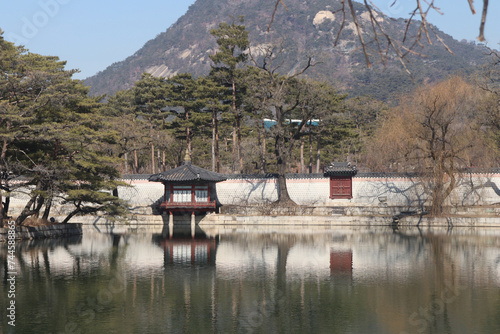 Photography Gyeonghoeru Pavilion, Gyeongbokgung Palace in Seoul, Korea