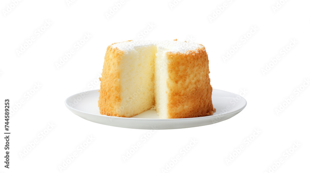 Fresh raw organic chiffon bakery on white isolated on clear png background and transparent background. Bakery and pastry concept for cafe and restaurent, AI generative. Fresh raw organic chiffon bakery on white isolated on clear png background and transparent background. Bakery and pastry concept for cafe and restaurent, AI generative.