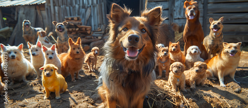 dogs in a farm