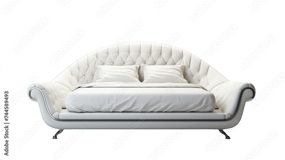 bed furniture Interior design concept furniture for living isolated on clear png background and transparent background, AI generative. bed furniture Interior design concept furniture for living isolated on clear png background and transparent background, AI generative.