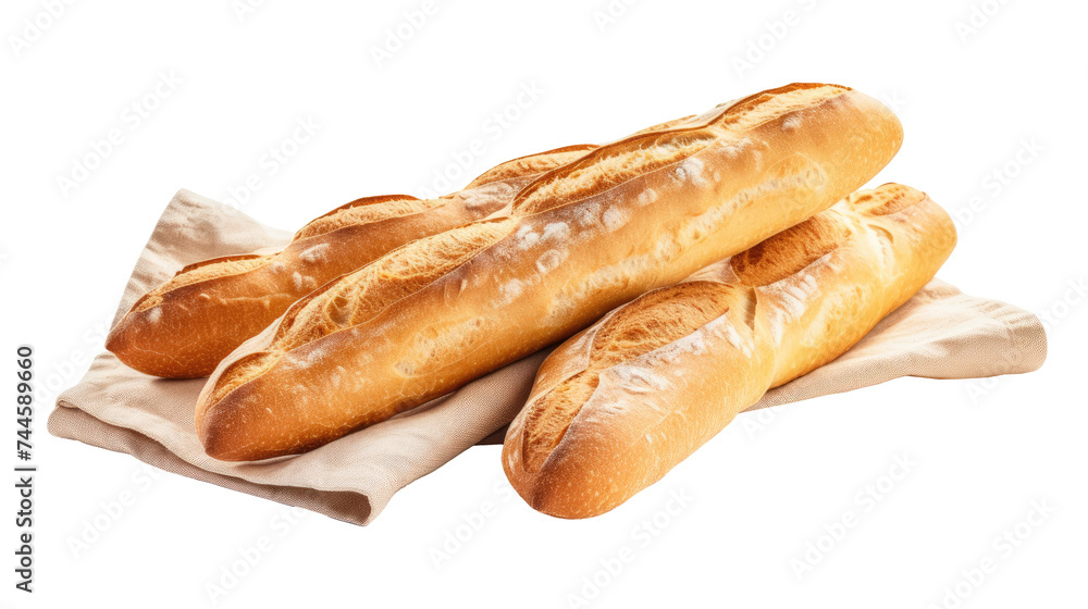 Fresh raw organic baguettes bakery on white isolated on clear png background and transparent background. Bakery and pastry concept for cafe and restaurent, AI generative. Fresh raw organic baguettes bakery on white isolated on clear png background and transparent background. Bakery and pastry concept for cafe and restaurent, AI generative.