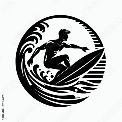 surfing in the waves