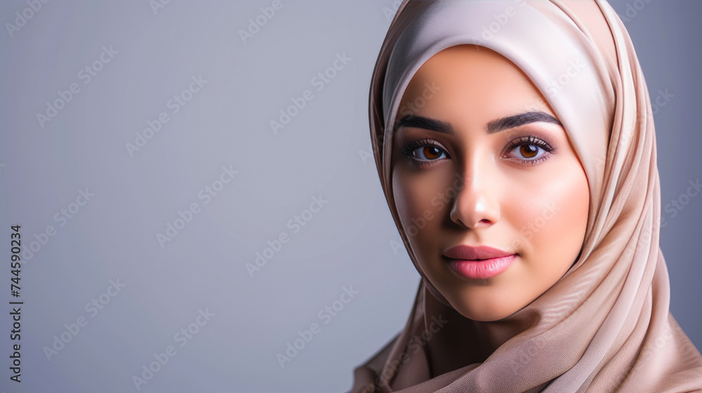 Graceful Hijab Fashion in Studio Setting Graceful Hijab Fashion in Studio Setting
