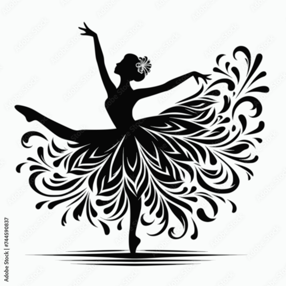 silhouette of a dancing girl silhouette of a dancing girl